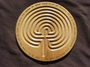 Rowan finger labyrinth with TS Eliot text